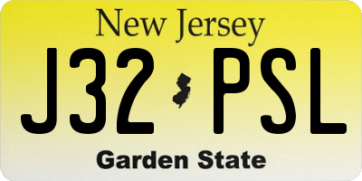 NJ license plate J32PSL