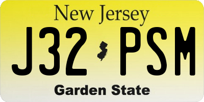 NJ license plate J32PSM