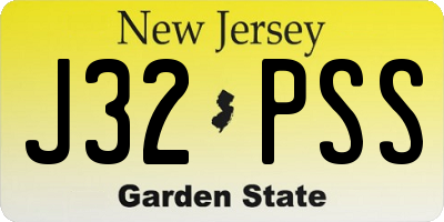 NJ license plate J32PSS
