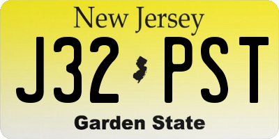 NJ license plate J32PST