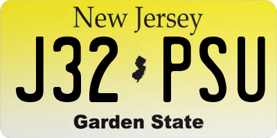 NJ license plate J32PSU