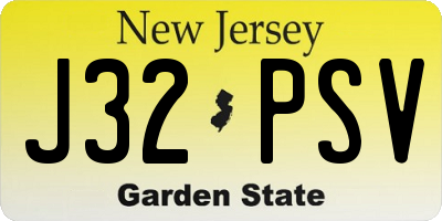 NJ license plate J32PSV