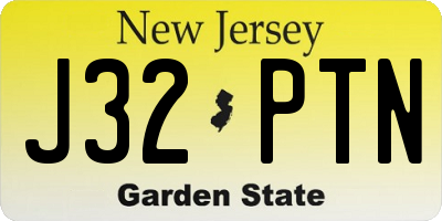 NJ license plate J32PTN