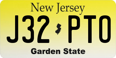 NJ license plate J32PTO