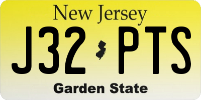 NJ license plate J32PTS