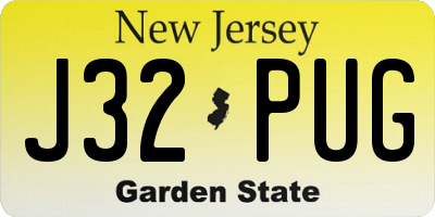 NJ license plate J32PUG