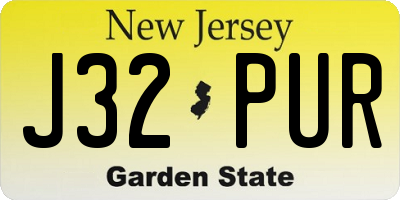 NJ license plate J32PUR