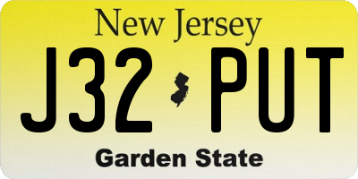 NJ license plate J32PUT