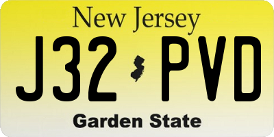 NJ license plate J32PVD