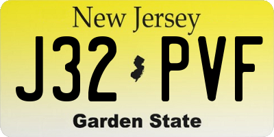 NJ license plate J32PVF