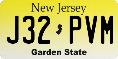 NJ license plate J32PVM
