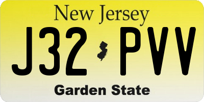NJ license plate J32PVV