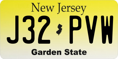 NJ license plate J32PVW