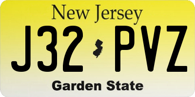 NJ license plate J32PVZ