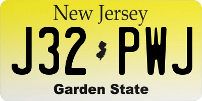 NJ license plate J32PWJ