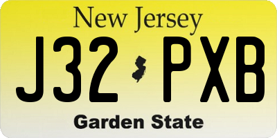 NJ license plate J32PXB
