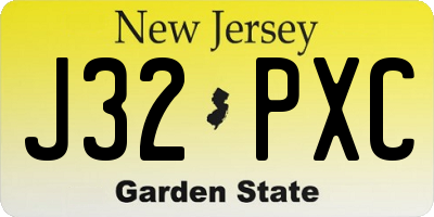 NJ license plate J32PXC