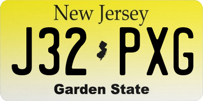 NJ license plate J32PXG