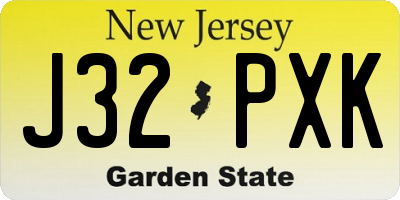 NJ license plate J32PXK