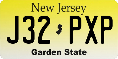 NJ license plate J32PXP