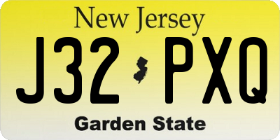 NJ license plate J32PXQ