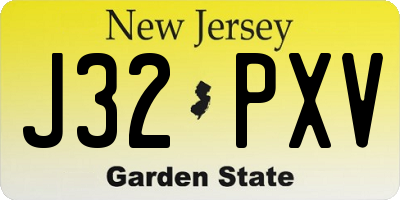 NJ license plate J32PXV