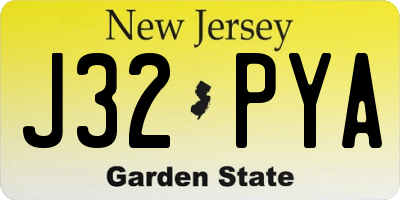 NJ license plate J32PYA