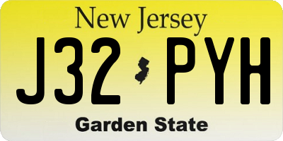 NJ license plate J32PYH
