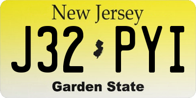 NJ license plate J32PYI