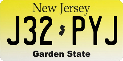 NJ license plate J32PYJ