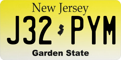 NJ license plate J32PYM