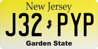 NJ license plate J32PYP