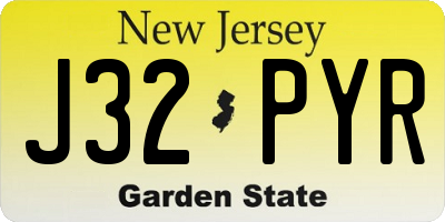 NJ license plate J32PYR