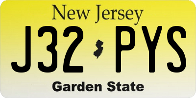 NJ license plate J32PYS