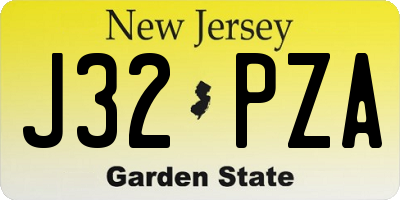 NJ license plate J32PZA