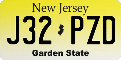 NJ license plate J32PZD
