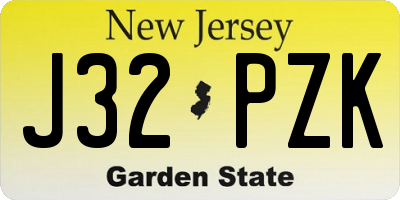 NJ license plate J32PZK