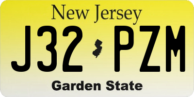 NJ license plate J32PZM
