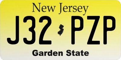 NJ license plate J32PZP
