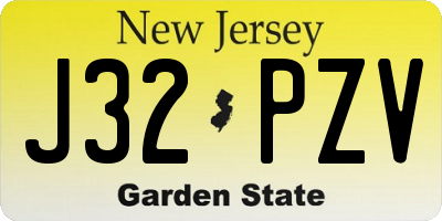NJ license plate J32PZV