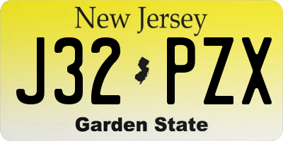 NJ license plate J32PZX