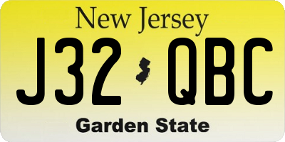 NJ license plate J32QBC