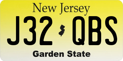 NJ license plate J32QBS