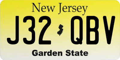 NJ license plate J32QBV