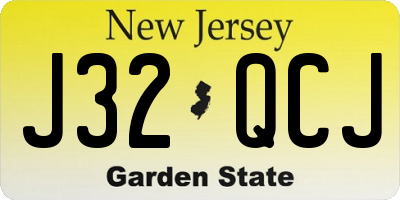 NJ license plate J32QCJ