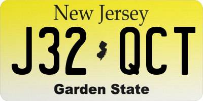 NJ license plate J32QCT