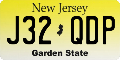 NJ license plate J32QDP
