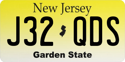 NJ license plate J32QDS