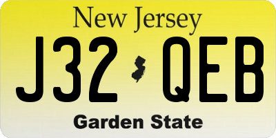 NJ license plate J32QEB