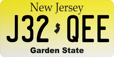 NJ license plate J32QEE